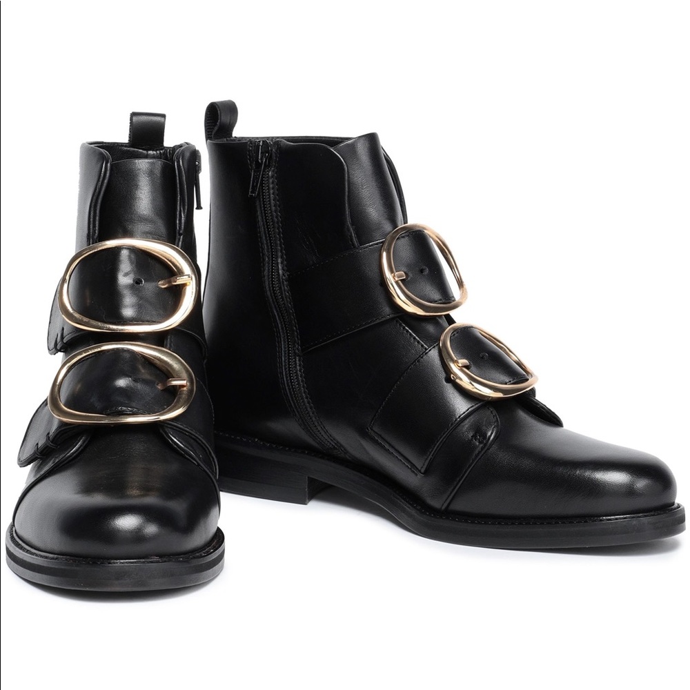 Maje Felipe buckled leather boots